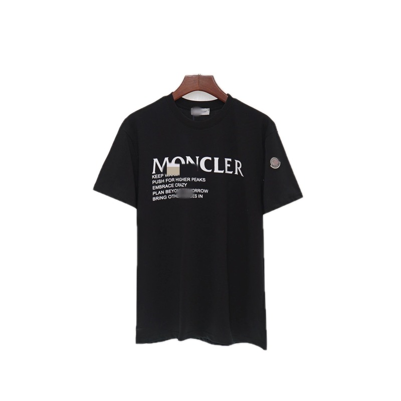 Moncler Alphabet Print Casual Style Black T-shirt