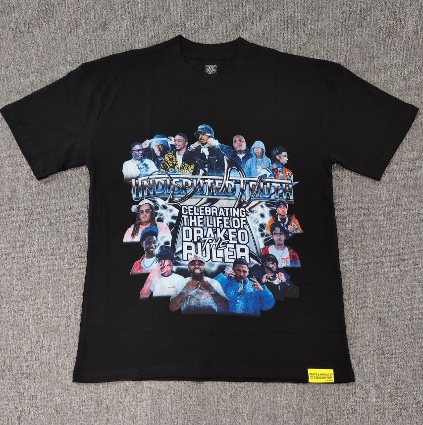 American Streetwear Brand Vintage Hip-hop Style Black T-Shirt