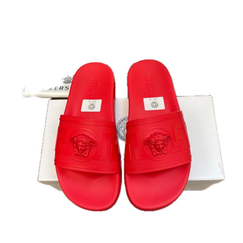 Versace Medusa Luxury Style Red Slides