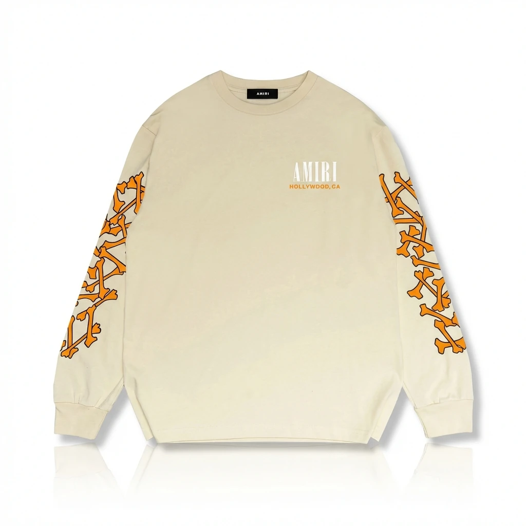 AMIRI Bone Pattern Trendy Cool Beige Sweatshirt