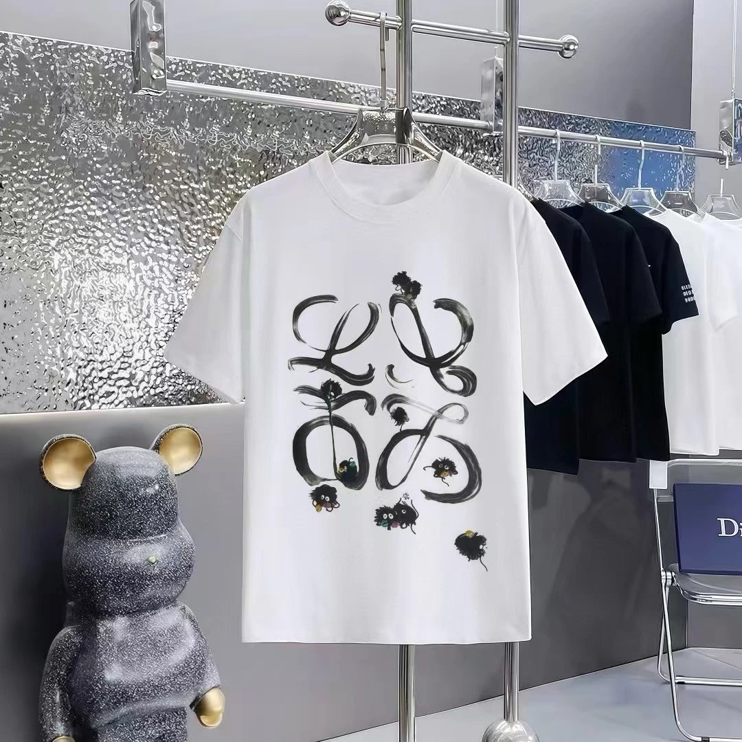 LOEWE x Hayao Miyazaki Collaboration Graffiti-Style White Short-Sleeve T-Shirt