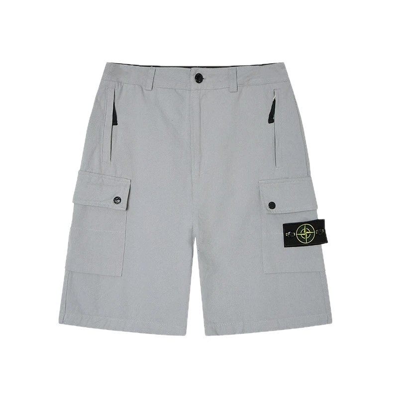 Stone Island Classic Technical Workwear Style Light Grey Shorts