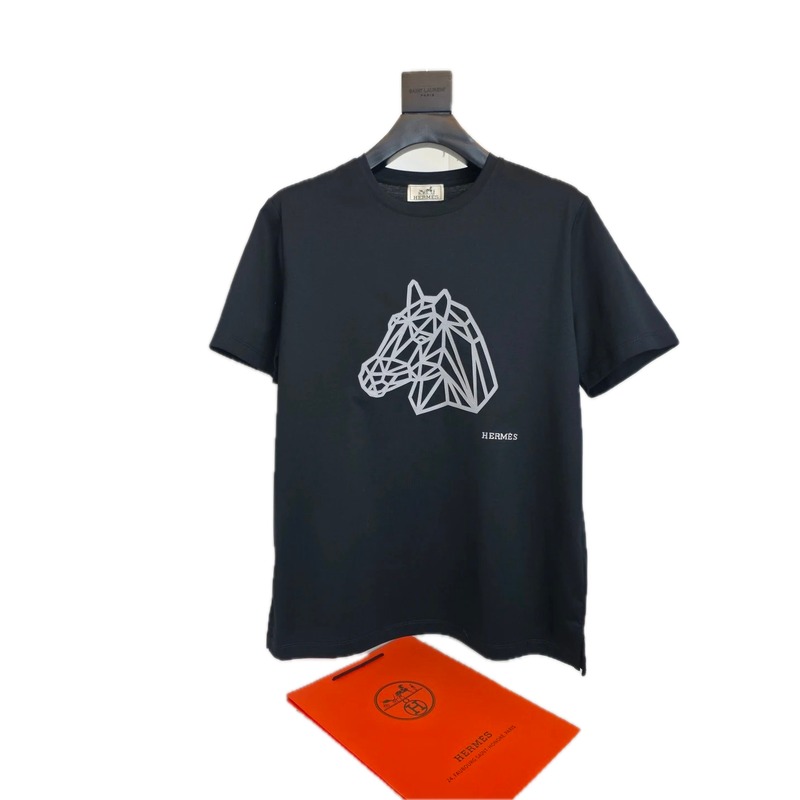 Hermès geometric style black T-shirt