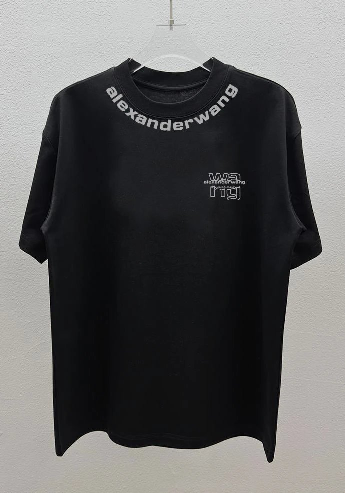 Alexander Wang Letter Print Street Style Black T-Shirt