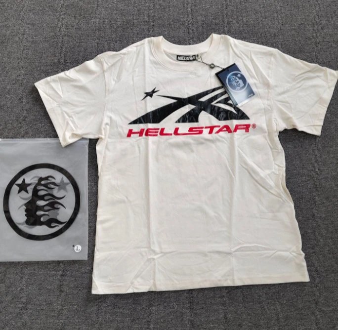 Hellstar Classic Print Street Style Off-white T-Shirt