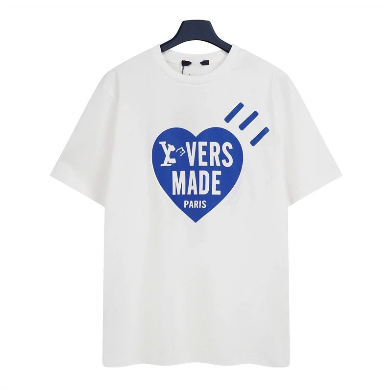 Louis Vuitton Trendy Style White T-shirt with Heart Print