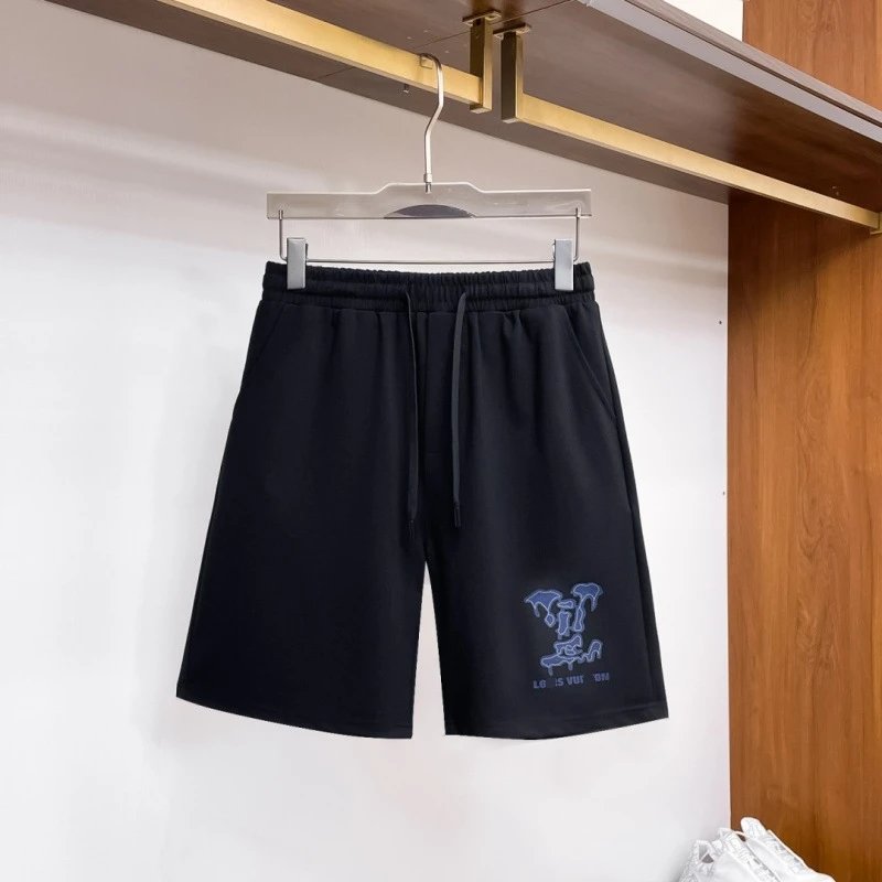 Louis Vuitton Embroidered Casual Style Black Shorts