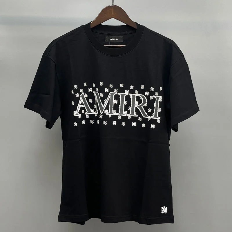 Amiri White Black Records Graphic T-Shirt Summer Styling