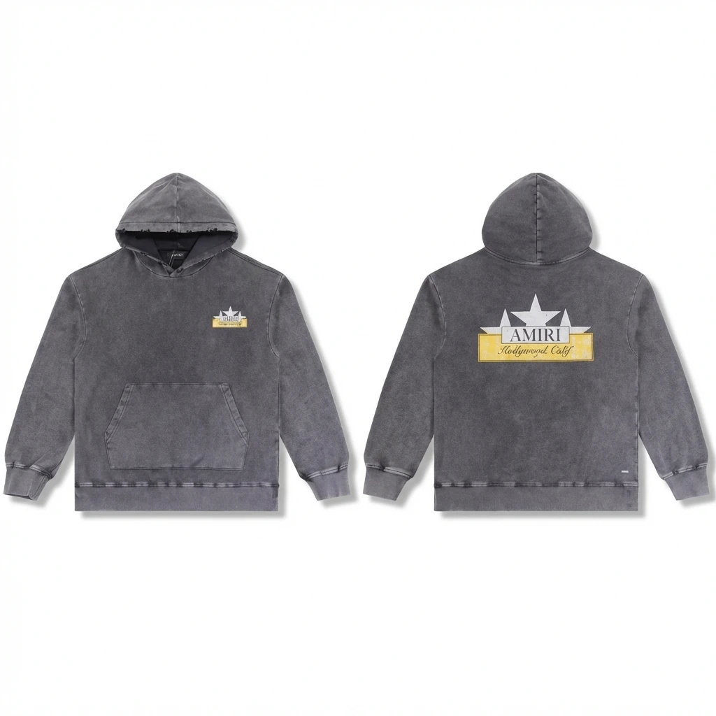 AMIRI Retro Style Grey Hoodie