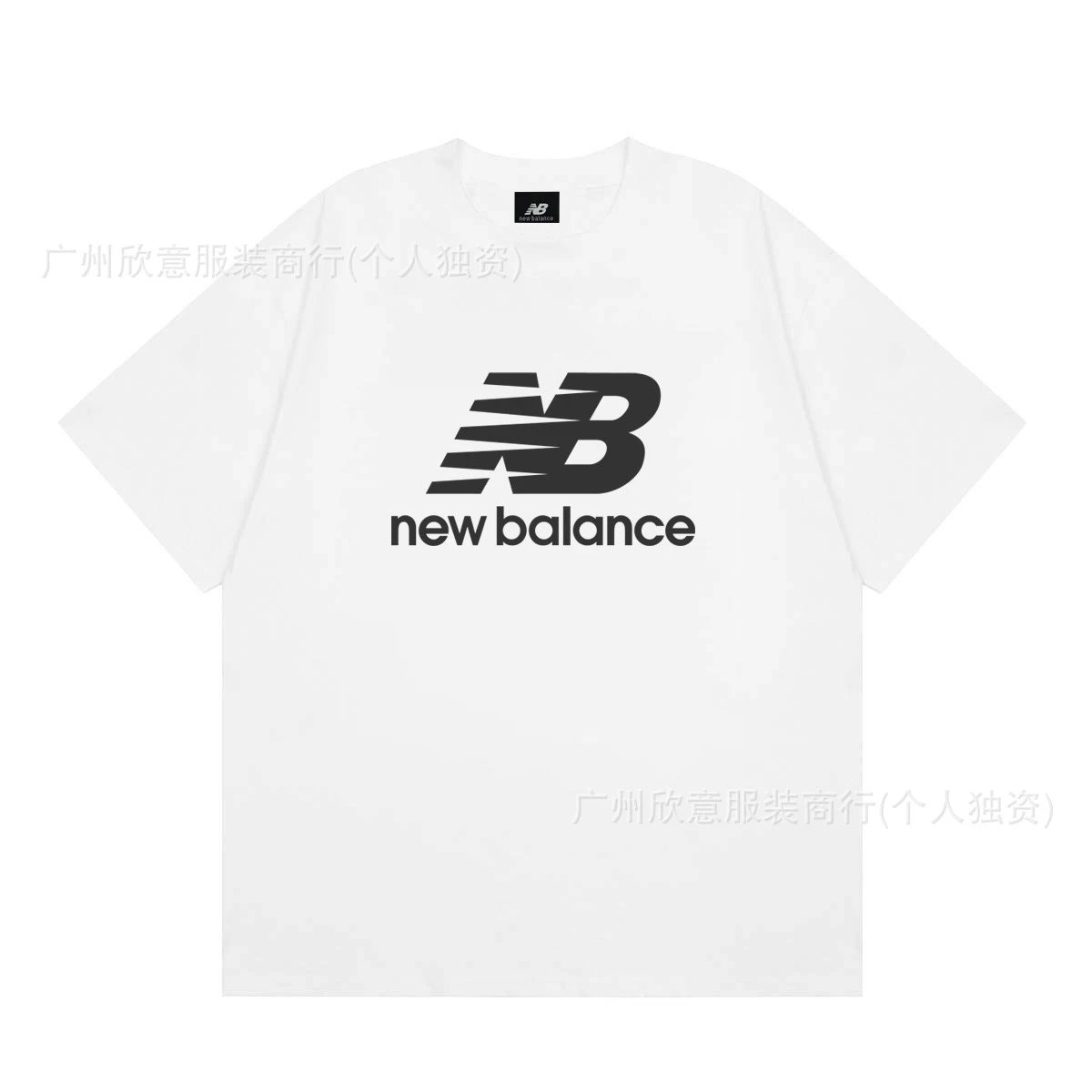New Balance Casual Trendy White Printed Short-sleeve T-shirt