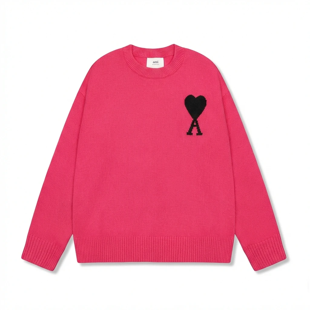 AMIRI Love Trendy Cool Rose Red Sweater