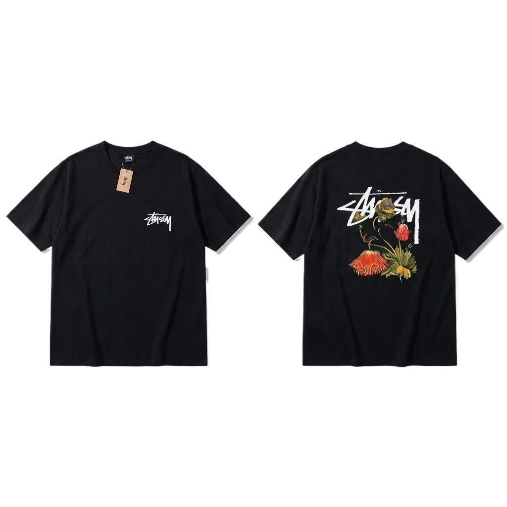 Stussy Floral Style Black T-shirt
