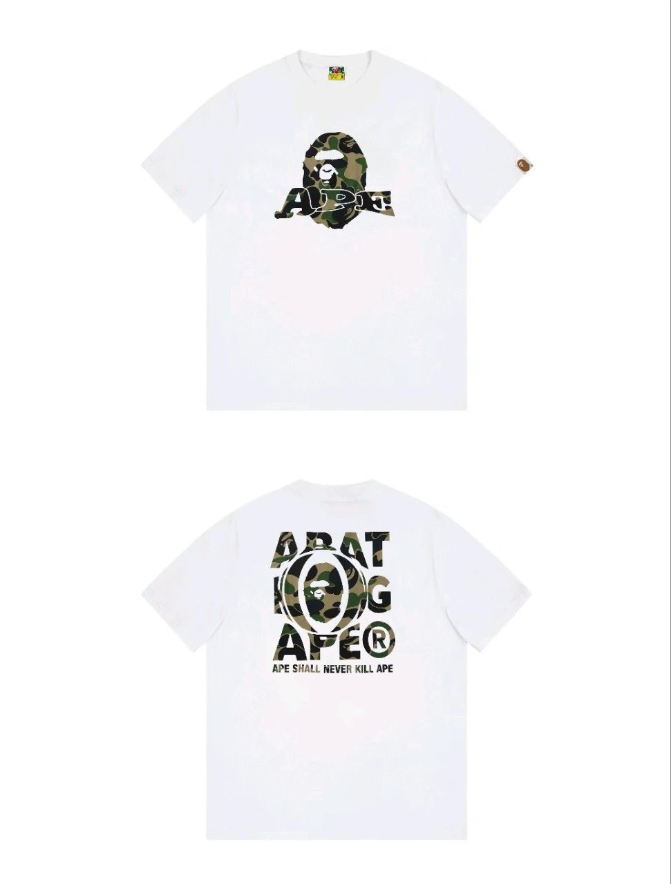 Bape Ape Head Camouflage Style White T-shirt