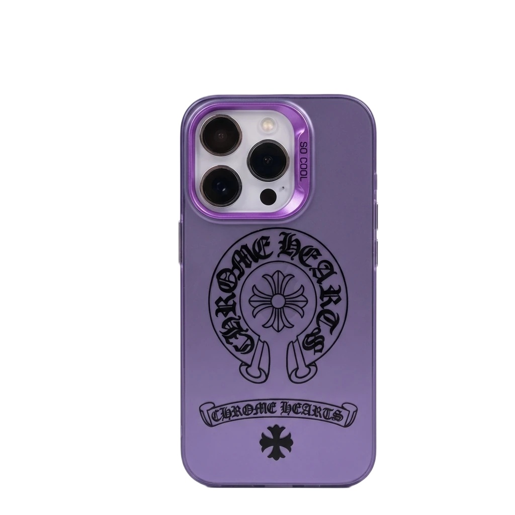 Chrome Hearts Print Trendy and Cool Purple Phone Case