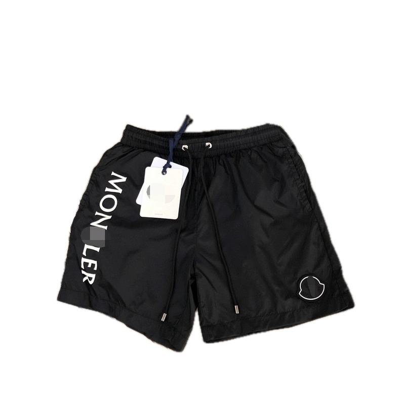Moncler Letter Print Casual Style Black Shorts