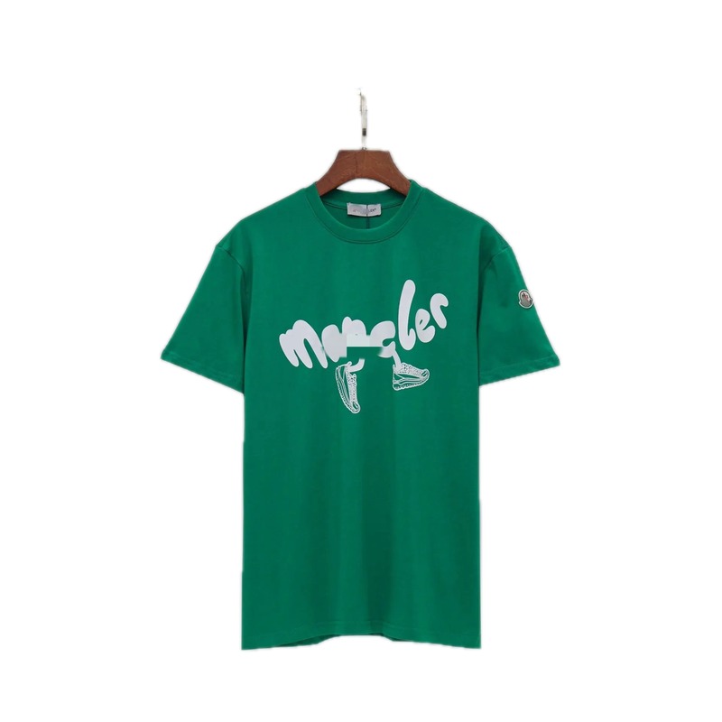 Moncler Graffiti Casual Style Green Short-sleeve T-shirt