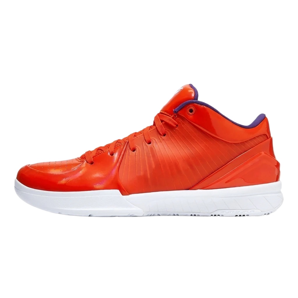 Nike basketball shoes in orange-red color style.