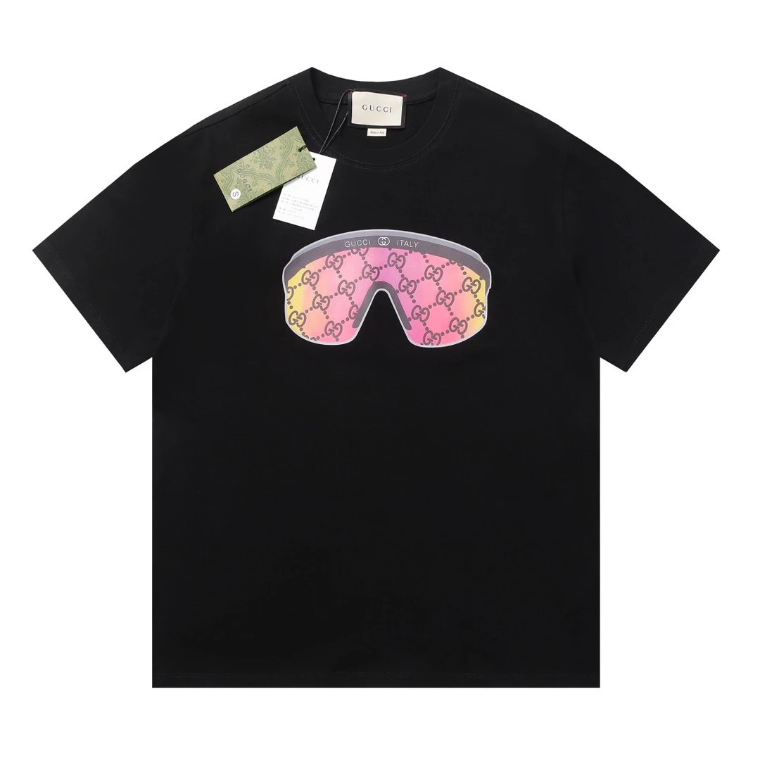 Gucci-printed fashionable black T-shirt