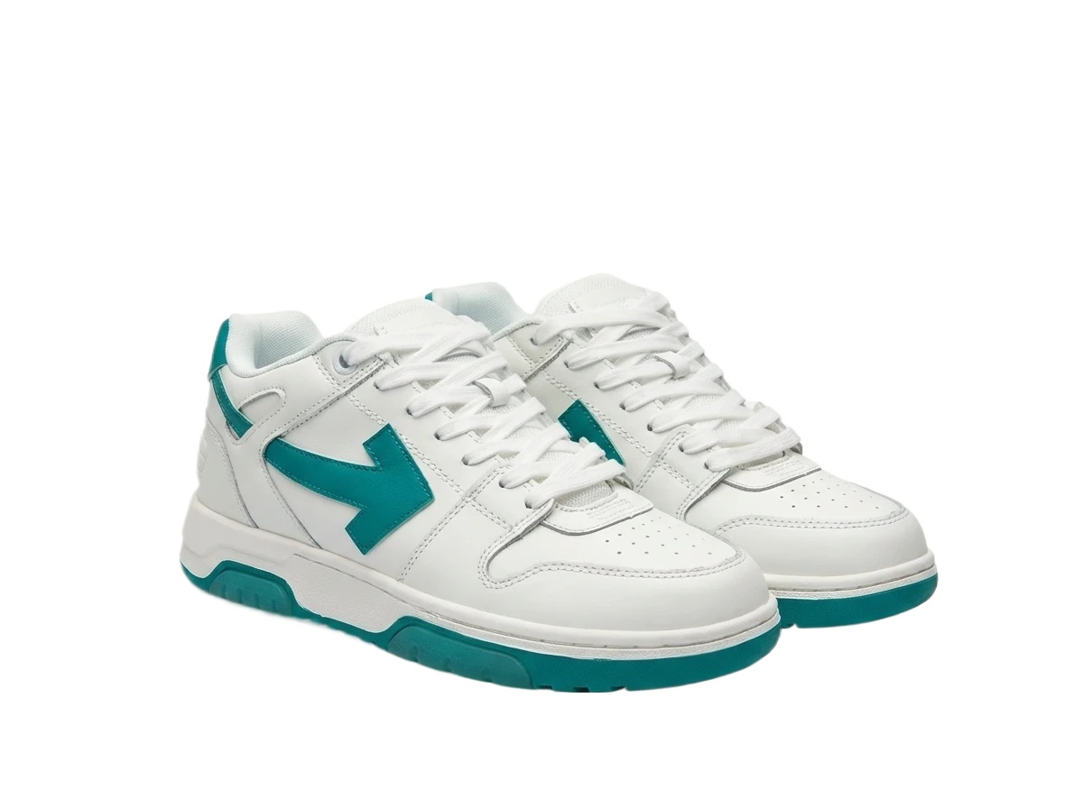 Off-White Arrow Series White and Green Sneakers