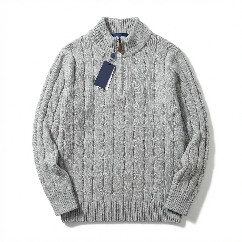 Ralph Lauren classic grey cable-knit sweater
