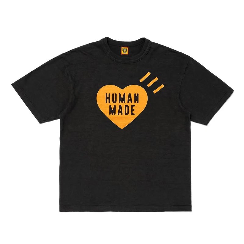 Human Made Travel Heart logo T-shirt Black Green Human with Modern Look