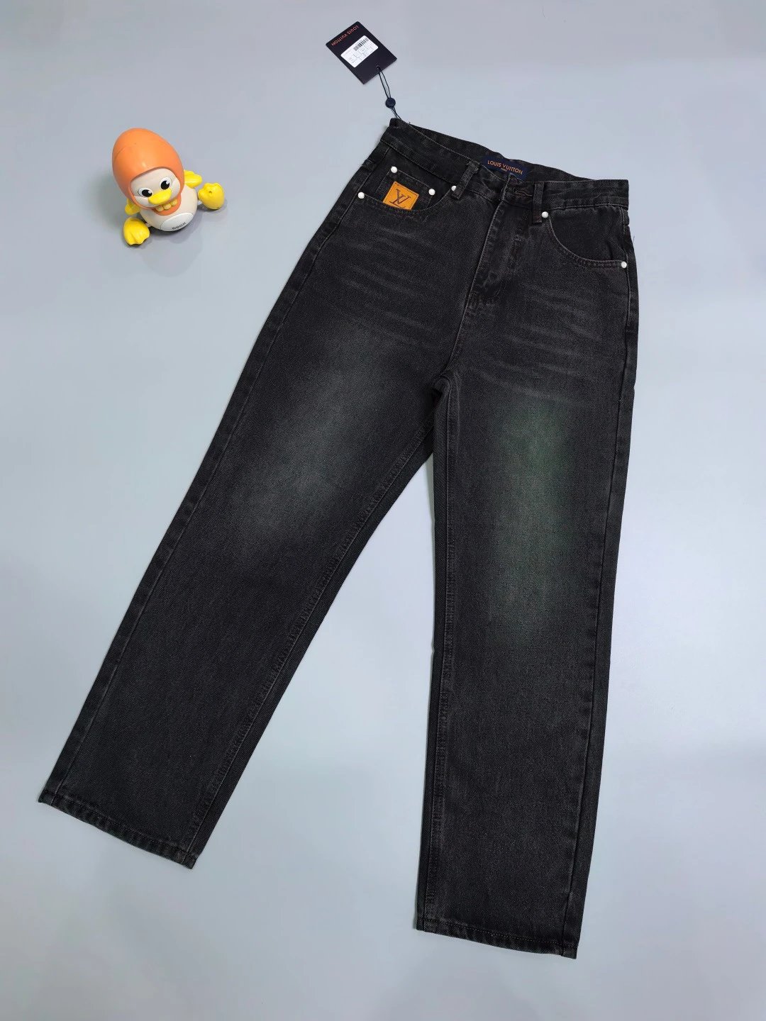 Straight Jeans in Black - clean dark wash and relaxed denim leg