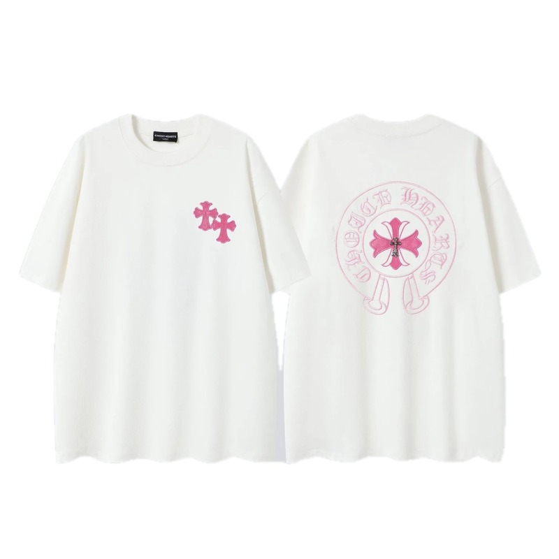 Chrome Hearts Cross Embroidered Street-style Off-white T-shirt