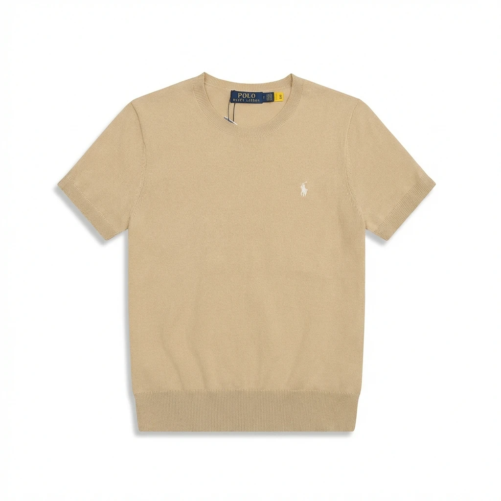 Ralph Lauren minimalist style beige knitted sweater