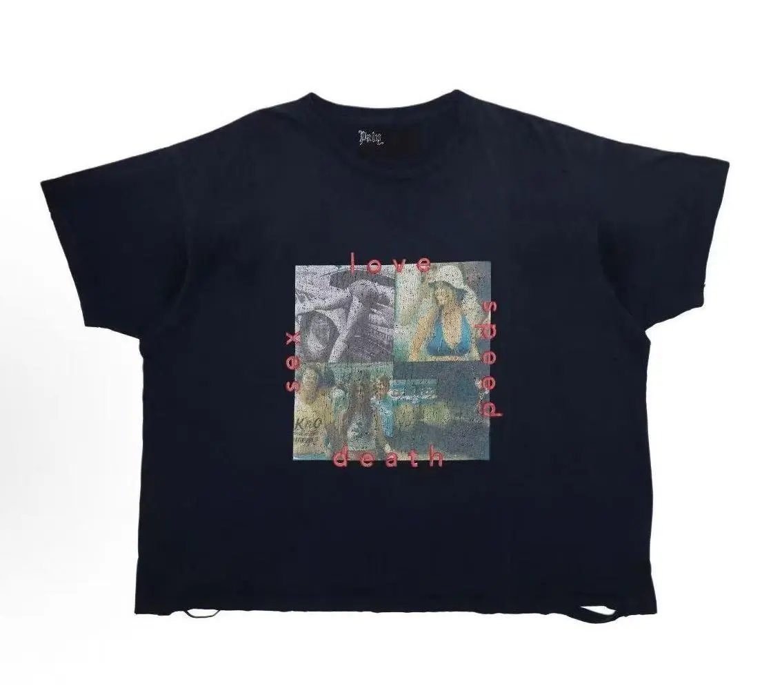 Paly Hollywood Collage Vintage Black T-Shirt