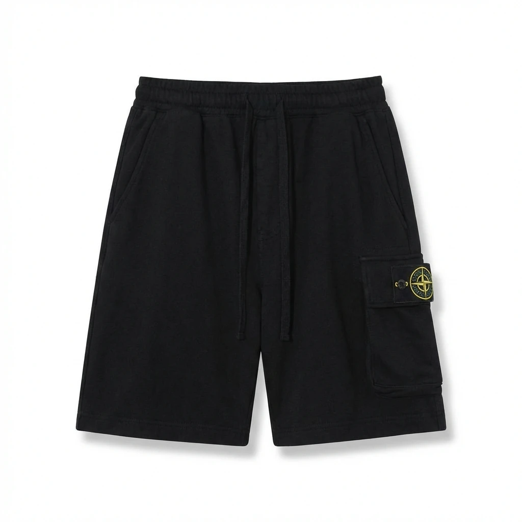 Stone Island work - style black shorts