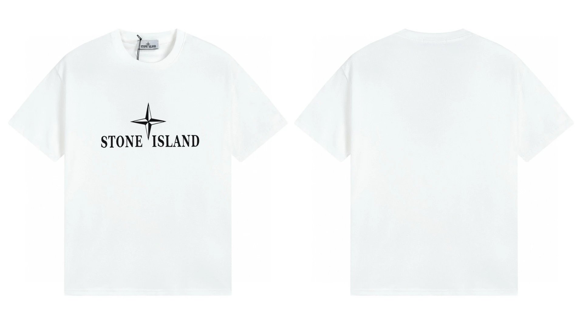 Stone Island Printed Street Style White T-Shirt