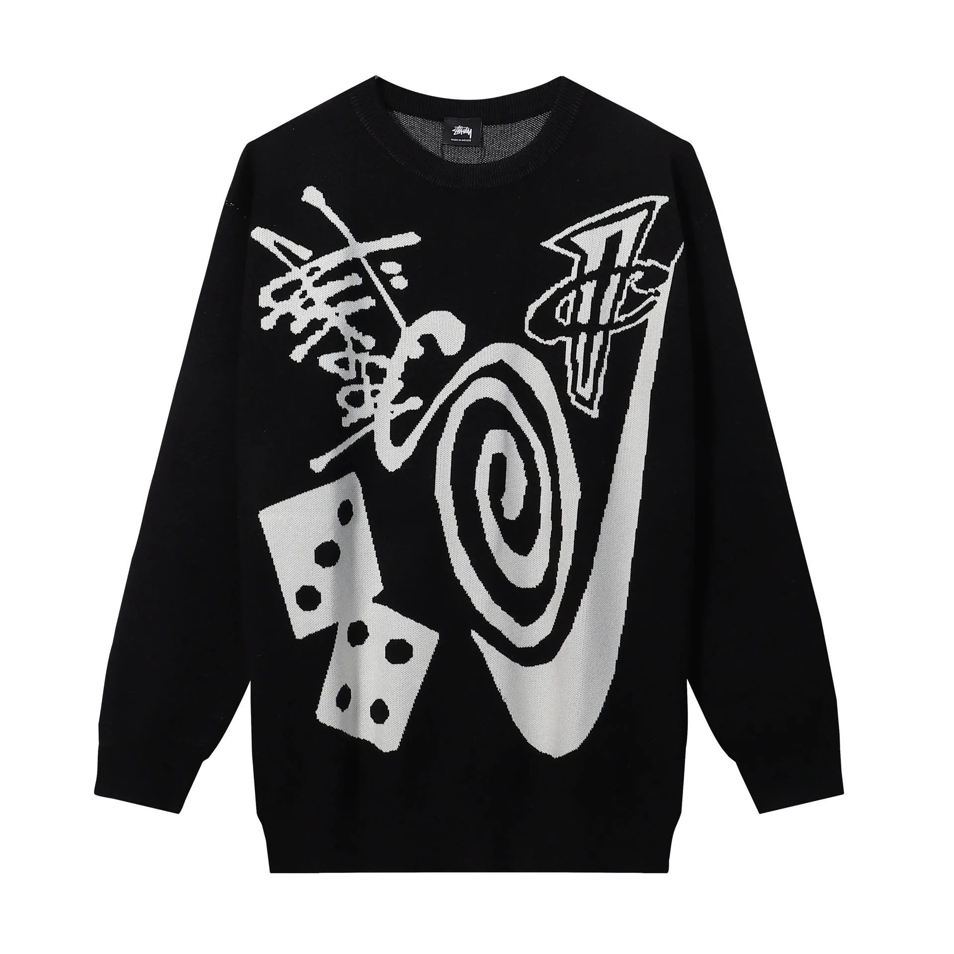 Stussy Black Swirl Graphic SweatShirt Commuter Look