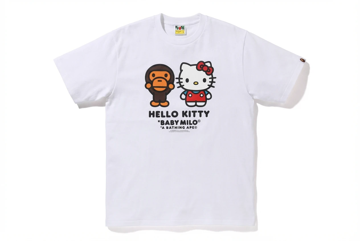 Bape co-branded cartoon white T-shirt