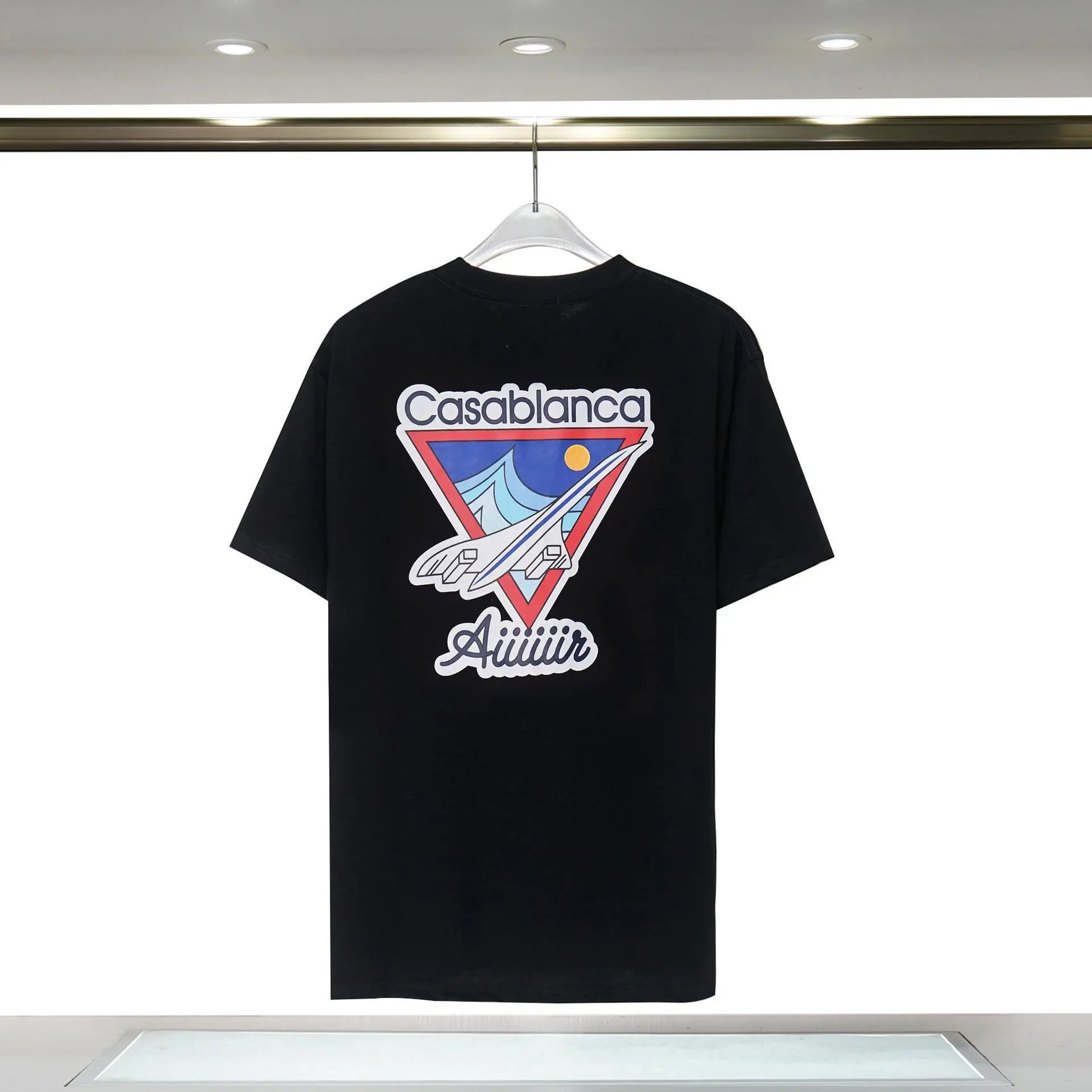 Casablanca trendy brand style black T-shirt