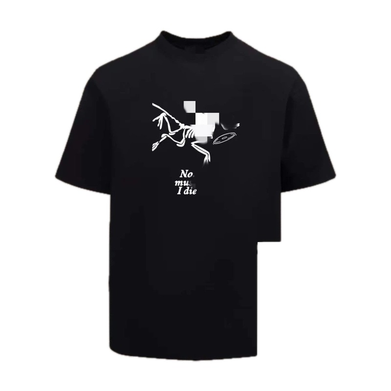 Arc'teryx Skull Print Street Style Black Short Sleeve T-Shirt