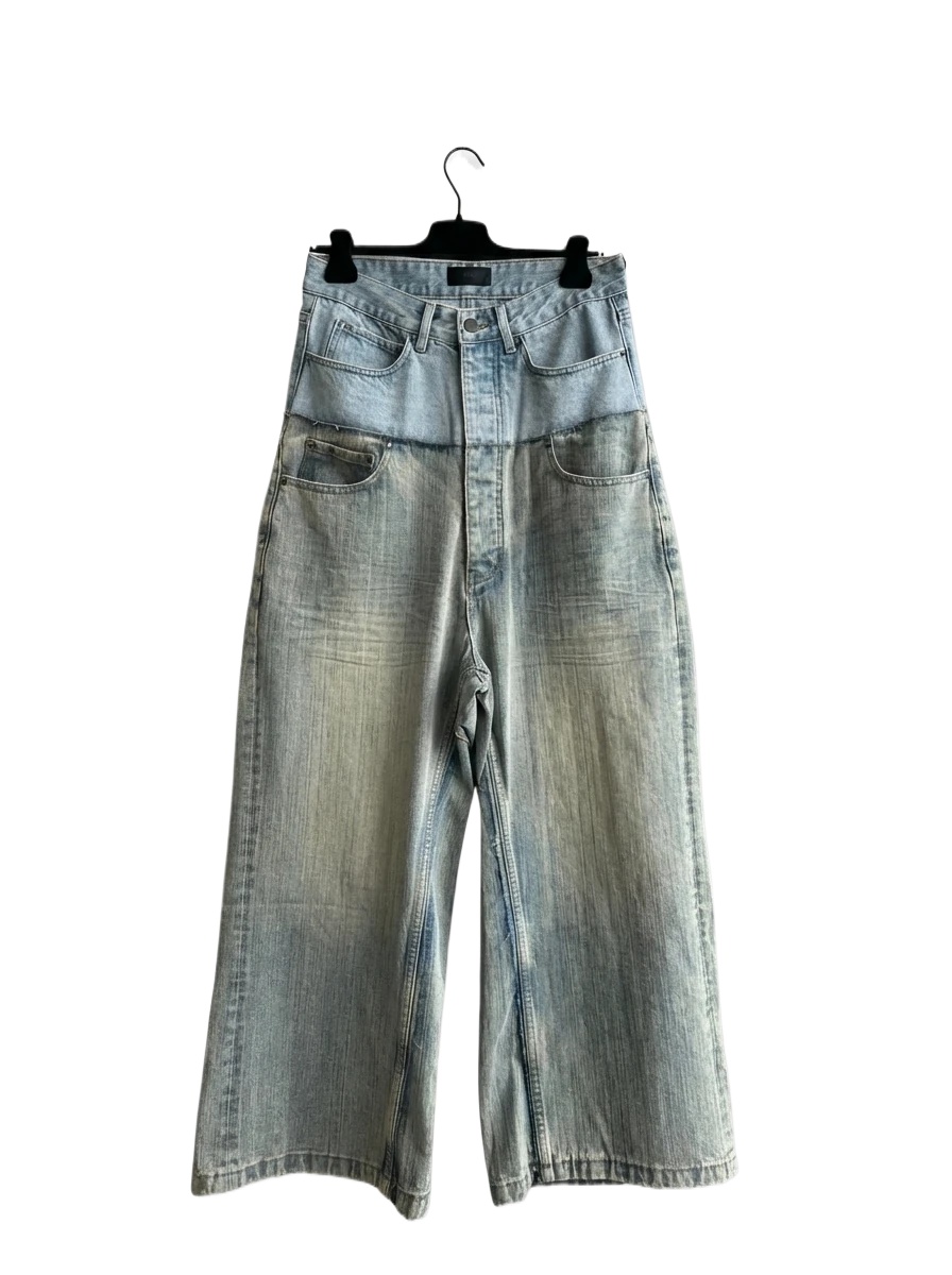 Balenciaga retro-style denim wide-leg pants
