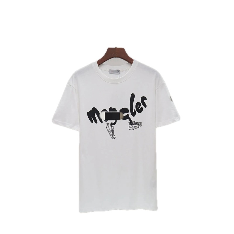 Moncler Graffiti Collection Casual Style White T-Shirt