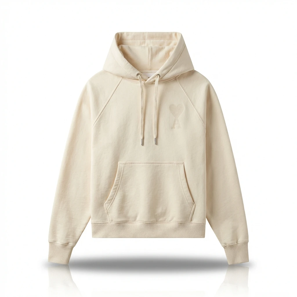 AMI simple and casual style off-white hoodie