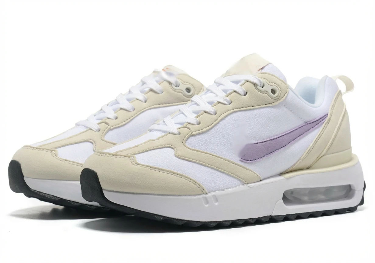 Nike retro-style off-white sports shoes