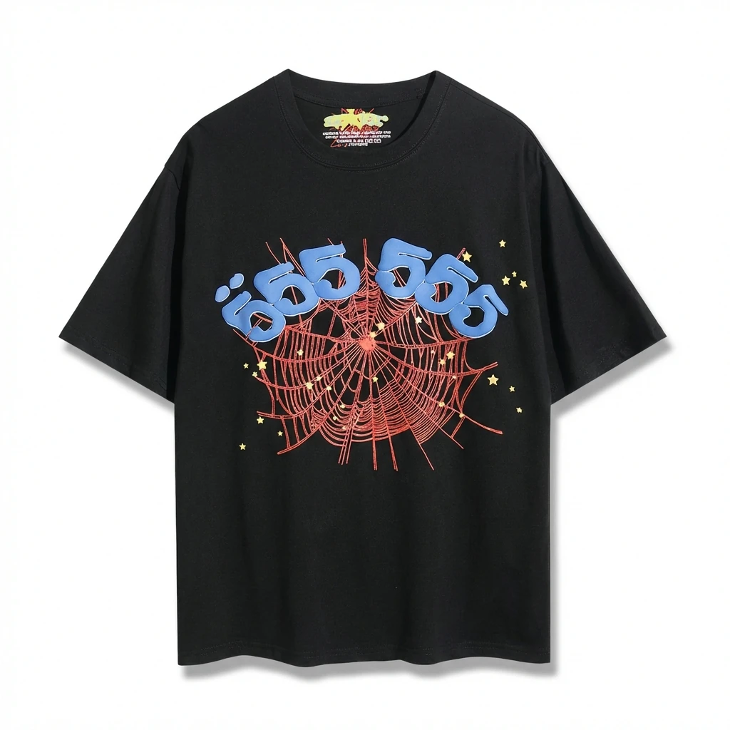 Sp5der 555 Series Trendy Black T-shirt