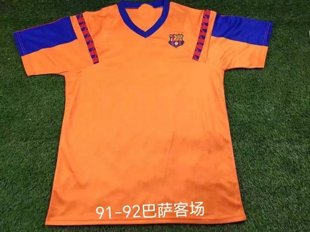 Barcelona Patterned Retro soccer jersey Blue Red Barcelona with Signature Styling