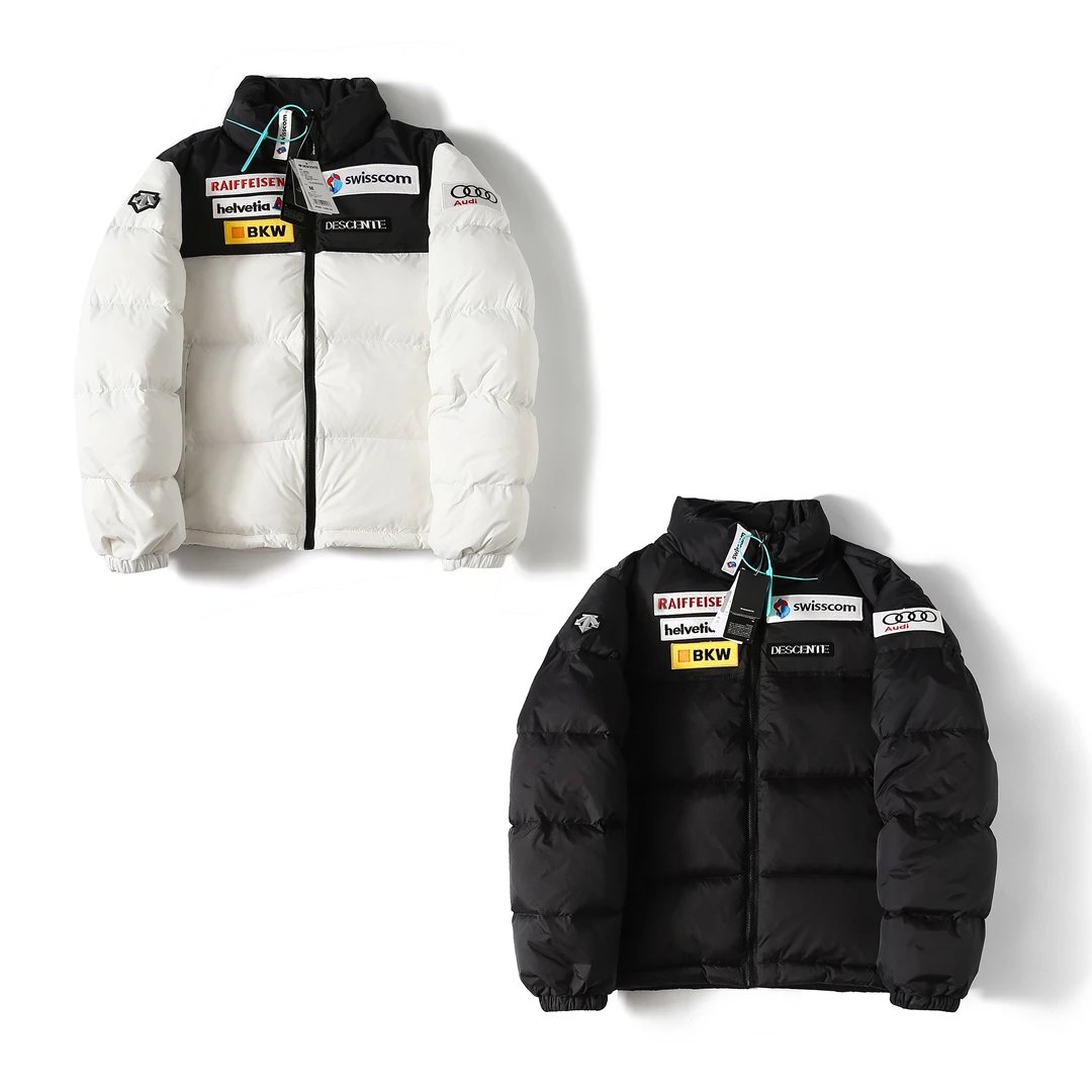 Black White Colorblock Colorblock Puffer Jacket by The North Face
