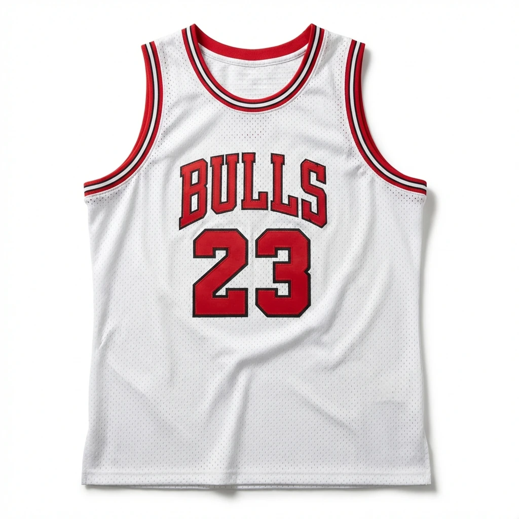 Michael Jordan retro-style white and red jersey