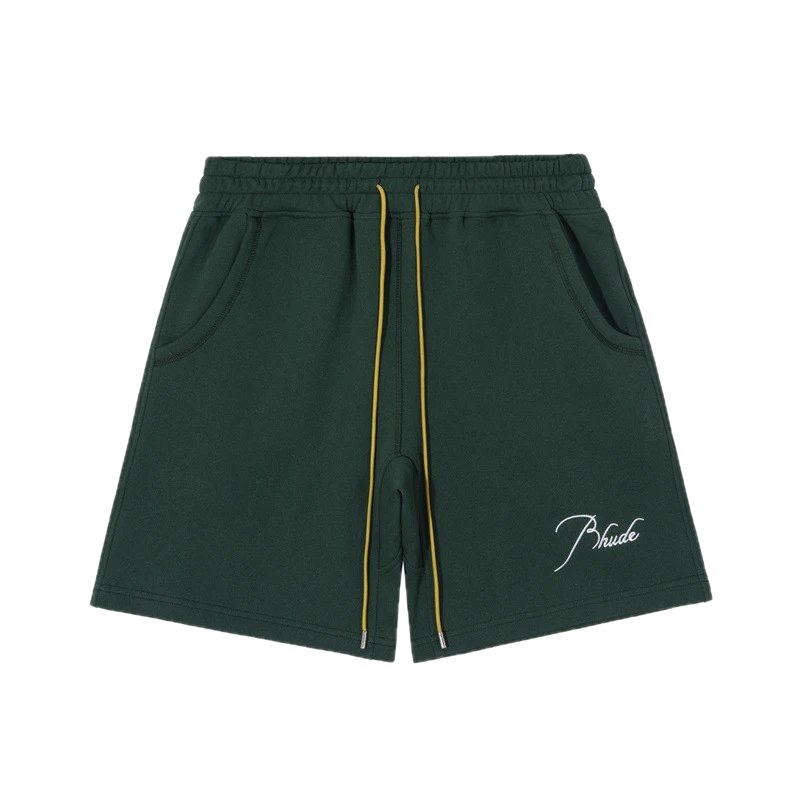 RHUDE casual style dark green shorts
