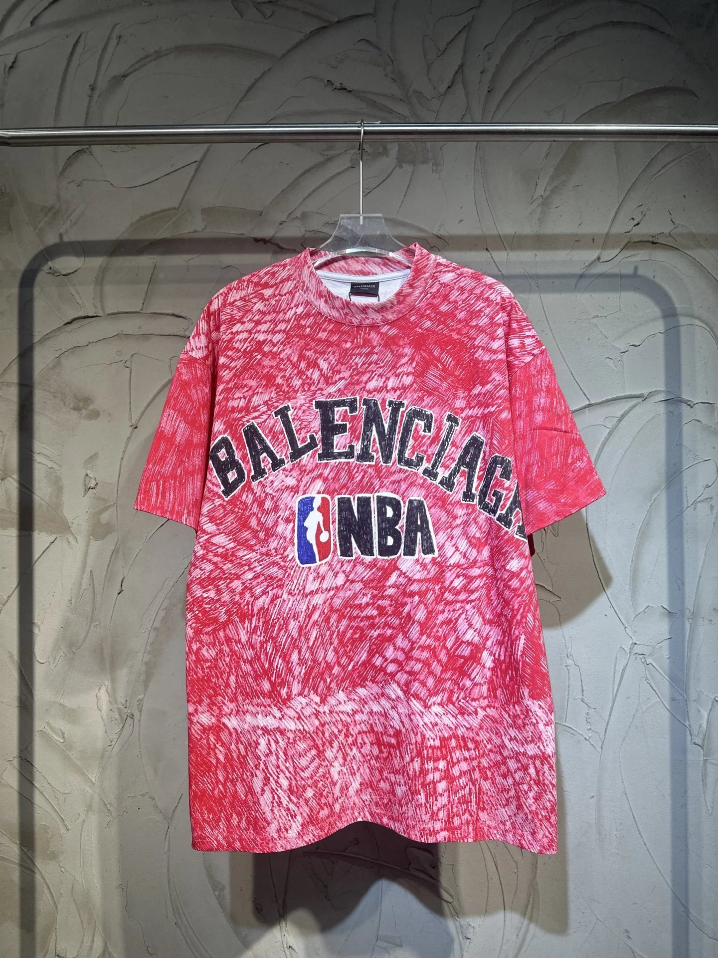 Balenciaga NBA co-branded red T-shirt