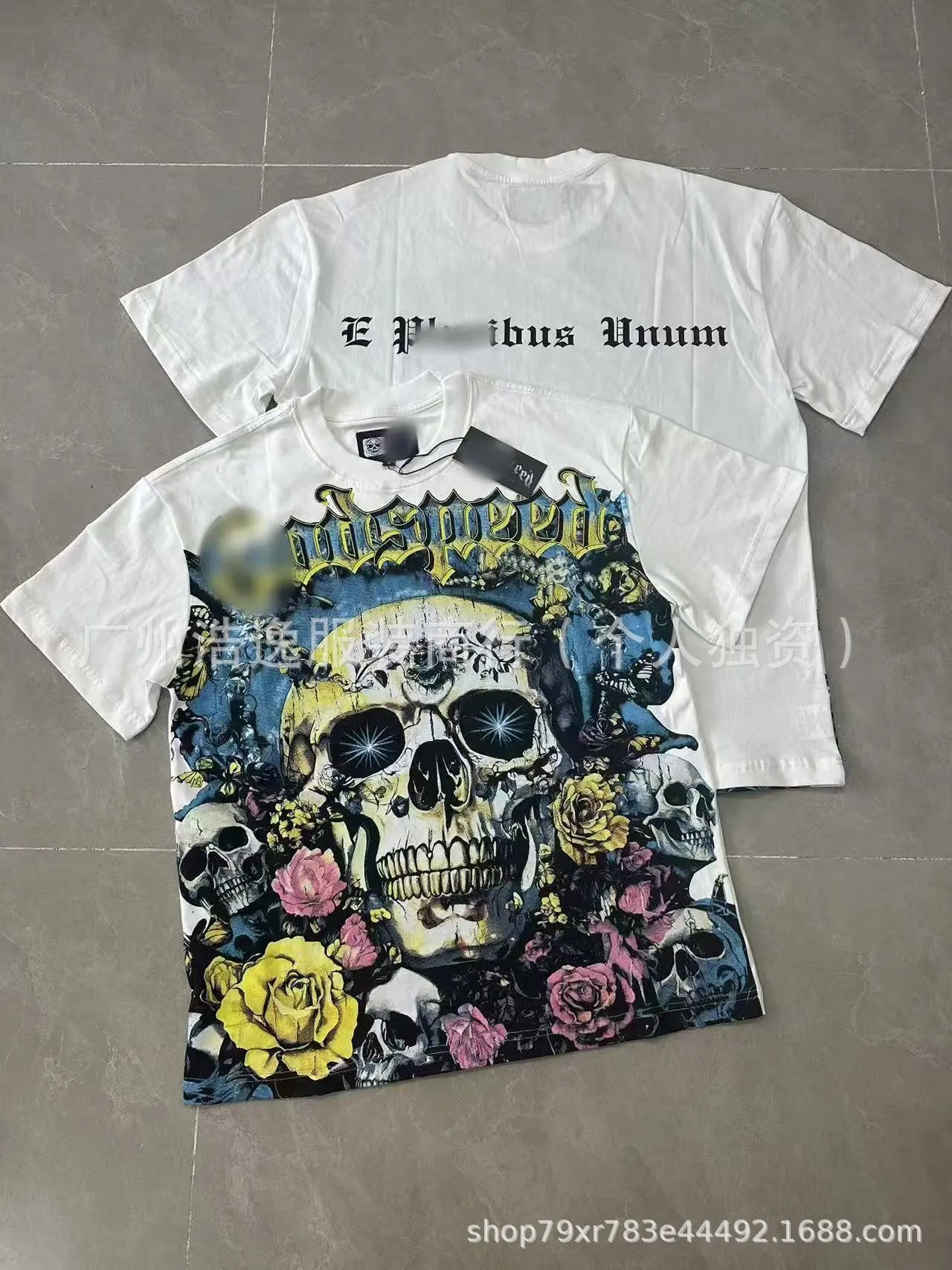GOD Skull Print Dark Style White T-Shirt