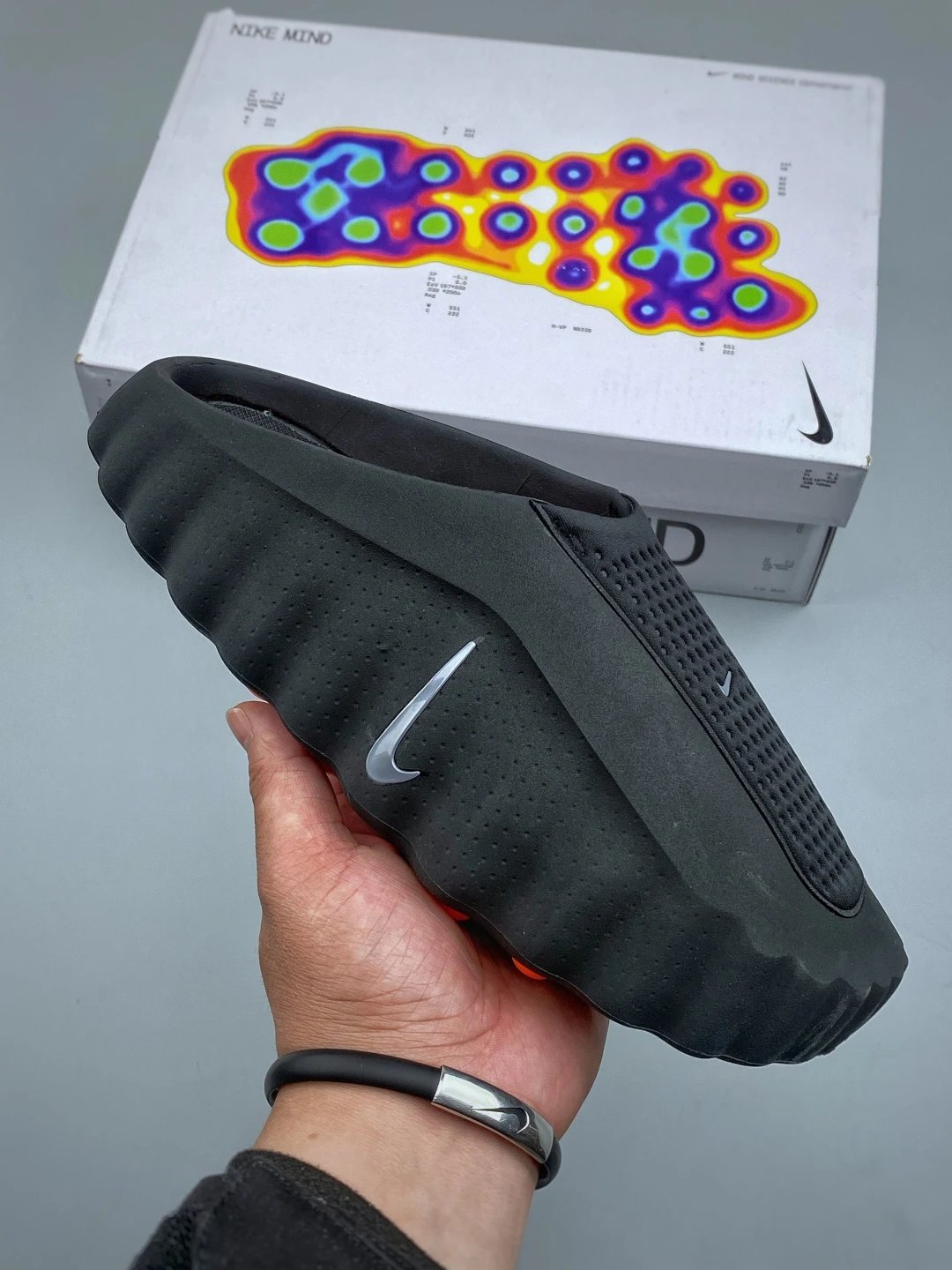 Nike Black Sculpted Openings Foam Mules