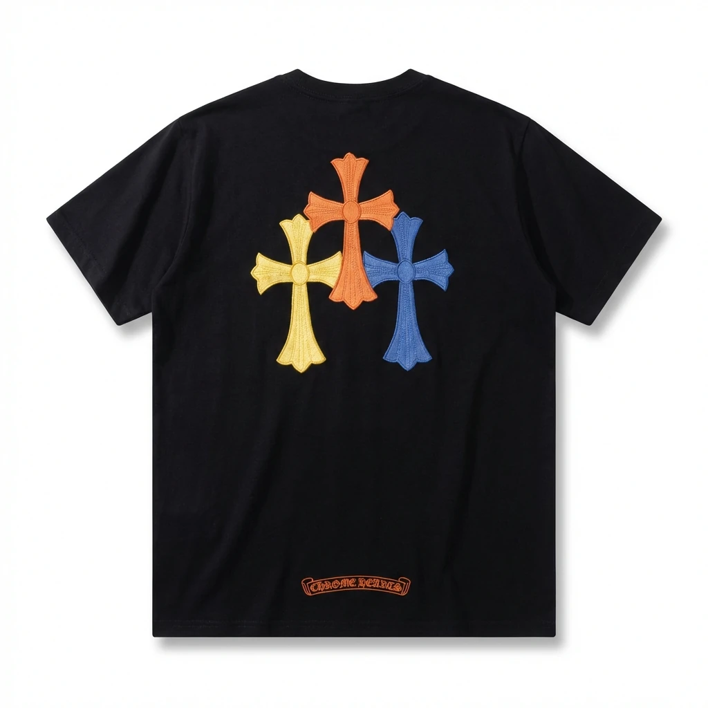 Chrome Hearts Colorful Cross Short-sleeve Shirt