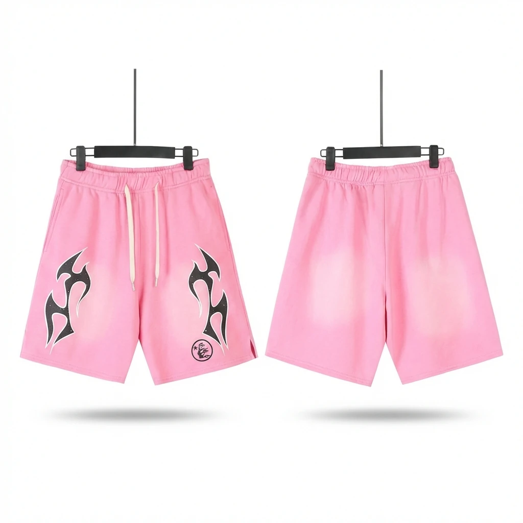 Hellstar Flame Wind Pink Shorts