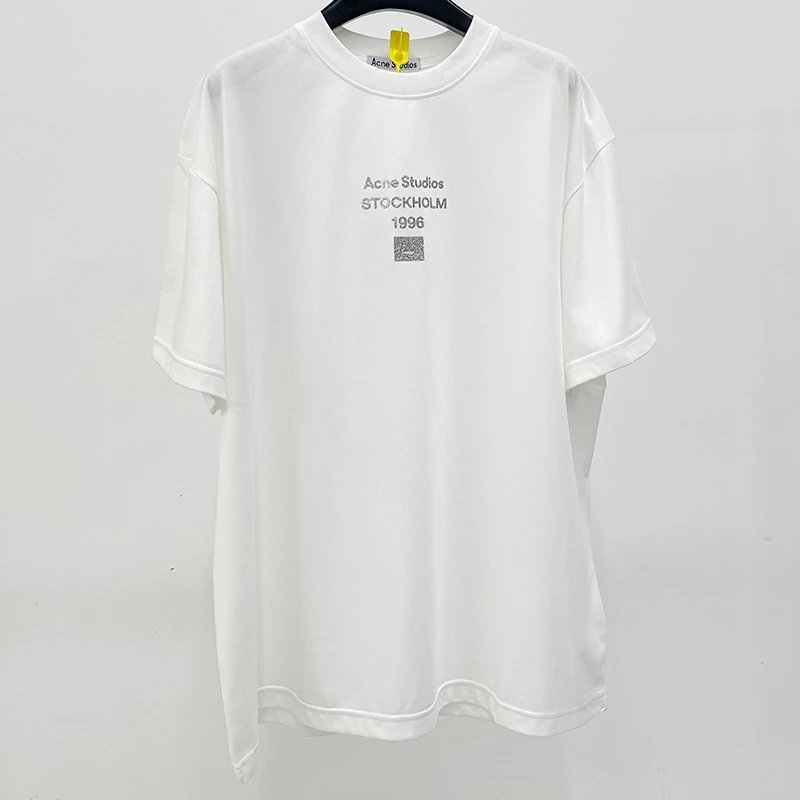 Acne Studios 2090-80 White Style Ac908066 Stockholm Logo T-Shirt Downtown Style